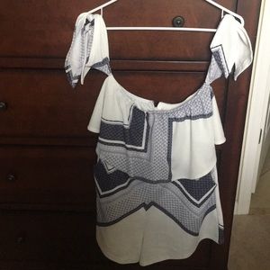 Romper- denim blue color and white